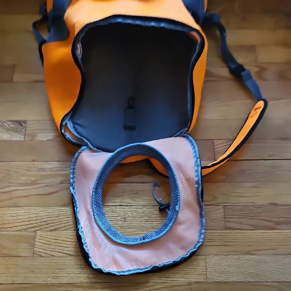 Orange and Gray Backpack Pet Carrier